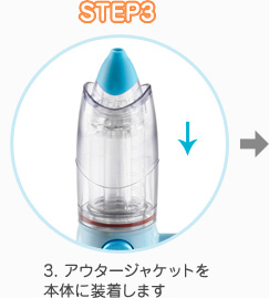 STEP3 3.アウタージャケットを本体に装着します